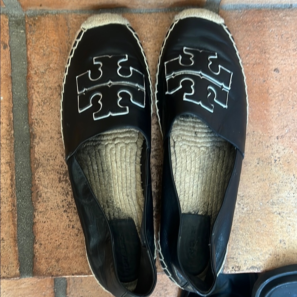 Tory Burch Black Espadrille Slip-Ons